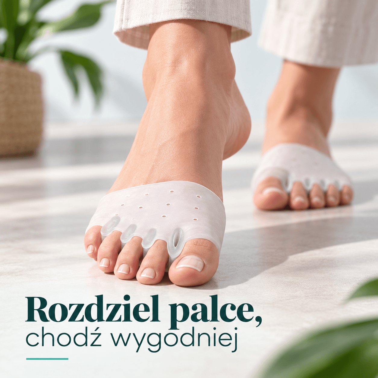 Velora - Elastyczny Separator Stopy na Haluksy, Ból Przodostopia i Nachodzące Palce (2 szt.)